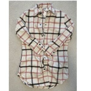 NWT! Steve Madden Eldridge Jacket in Peach Romance Plaid